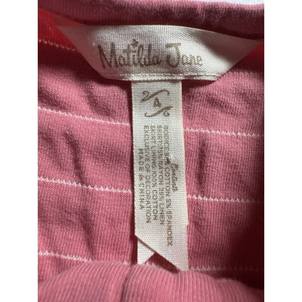 Matilda Jane Girls Size 4 Floral Ruffle Dress Leggings 2 Piece Outfit
